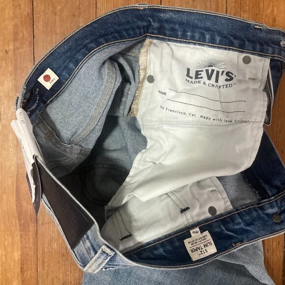 LEVI'S Made & Crafted 512 MIJ Slim Taper Fit Selvedge Men's Jeans NWT - Picture 3 of 10